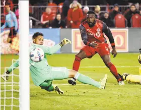  ?? Nathan Denette / Canadian Press ?? Prolific striker Jozy Altidore (17) has helped Toronto FC to an MLS record for season points (69) and a berth in the MLS Cup against Seattle.