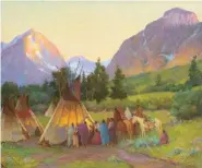  ??  ?? Joseph Henry Sharp (1859-1953), Crow Encampment, Montana, oil on canvas, 30 x 36" Estimate: $300/500,000 SOLD: $892,500