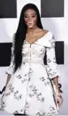  ??  ?? Canadian model Winnie Harlow poses upon her arrival to the women’s Fall/Winter 2018/2019 collection fashion show by Moncler.