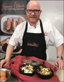  ??  ?? Masterchef Gary MacLean has teamed up with top butcher Simon Howie to create two tasty black pudding treats for Valentine’s Day