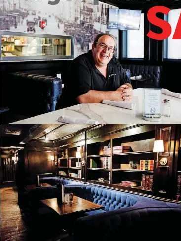  ?? [PHOTOS BY ANYA MAGNUSON, THE OKLAHOMAN] ?? TOP: Justin “Nic” Nicholas sits at the counter in his diner and lounge Nic’s Place in Oklahoma City.BOTTOM: The basement lounge at Nic’s Place in Oklahoma City.