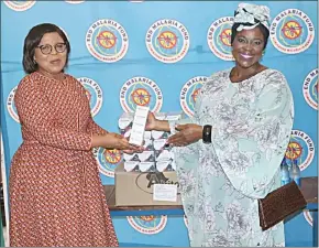  ?? (File pic) ?? In January, the Minister of Health, Lizzie Nkosi, on behalf of her ministry received mefloquine drugs worth E370 000 donated by the End Malaria Fund.