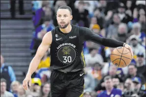  ?? Jeff Chiu The Associated Press ?? Stephen Curry and the Golden State Warriors are fifth in the West, but one bad week could knock them out of the playoff picture.