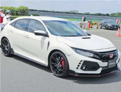  ?? GRAEME FLETCHER / DRIVING.CA ?? The much-anticipate­d 2018 Honda Civic Type R is destined to mark its appearance in Canada in the late autumn.