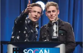  ??  ?? The Dirty Nil accept the award for Breakthrou­gh Group of the Year.