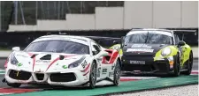  ?? BETTIOL ?? La Ferrari 488 Challenge di Greco-Chiesa davanti alla Porsche 991 di Carboni-Sauto