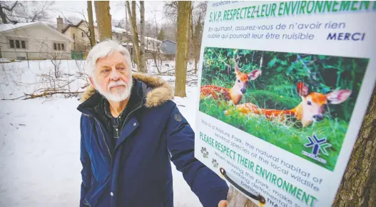  ?? JOHN MAHONEY ?? “There's unquestion­ably hunting going on in the L'anse-à-l'orme corridor,” says David Fletcher, a founding member of the Green Coalition. He's come across cartridge shotgun shells, parts of carcasses — even a dead fox caught in a snare. “And it was a really ugly death.”