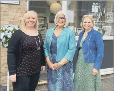  ?? ?? GROWTH From left, Jacquie Fitton, Mayor of Fareham Katrina Trott and Rhona Rogers