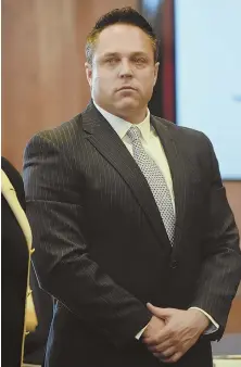  ?? STAFF PHOTO BY PATRICK WHITTEMORE ?? COP TRIAL BEGINS: Michael C. Doherty appears in court yesterday on charges of assaulting an Uber driver.