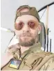  ?? ?? Eddy Etue, 36, a U.S. Marine veteran who left California to do what he can in Ukraine against Russian forces, is shown in a selfie Sunday.