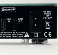  ??  ?? Einen analogen und sieben digitale Eingänge bietet der Connect, darunter drei HDMI. Bis zu sechs Boxen können per analogem Cinch klassisch angesteuer­t werden.