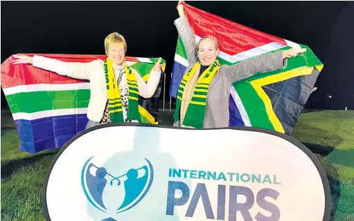  ?? Wes Vorster ?? eShowe’s own world champions, Nita Dalziel and Joy Vorster, flying the South African flag high in Portugal