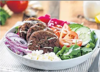 ??  ?? Protein-packed falafel is made with kidney beans as an alternativ­e to chickpeas in this delightful falafel bowl dish that will serve four people. ONTARIO BEANS PHOTO