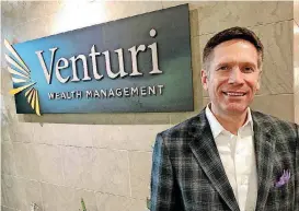  ?? [PHOTO BY DAVID DISHMAN, THE OKLAHOMAN] ?? Venturi Wealth Management Managing Director Joey Sager stands in the Venturi office at 11600 Broadway Extension in Oklahoma City.
