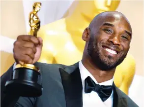  ??  ?? Kobe Bryant, ex-astro da NBA, ganhou na categoria de melhor ‘curta’ de animação