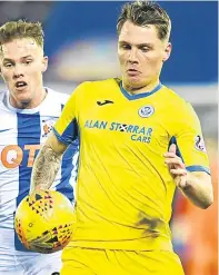  ??  ?? Steven Anderson, top left, gets ready to mark his 250th appearance in the top flight for St Johnstone; Anderson, top right, scores Saints’ opening goal in the 2014 Scottish Cup final win over Dundee United; defender Jason Kerr, above, has impressed...