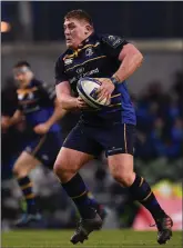  ??  ?? Tadhg Furlong in action for Leinster against the Exeter Chiefs at the Aviva Stadium.