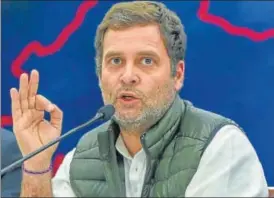  ?? PTI ?? ■ Congress president Rahul Gandhi taking aim at Prime Minister Narendra Modi over a ₹75,000 crore income support package for farmers said that it was an insult to the farming community.