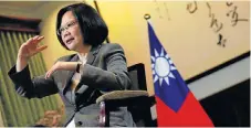  ??  ?? Travelling abroad: President Tsai Ing-wen is heading to the US, Belize and Paraguay in a bid to firm up the island’s status.