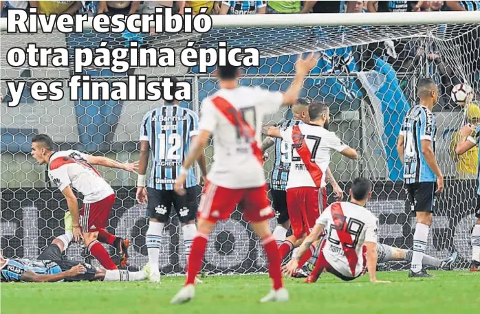  ?? (AP) ?? El gol que abrió la ilusión. Cuando River parecía perdido y sin esperanzas, llegó el 1-1 de Santos Borré. Fue el quiebre para terminar de quedarse con el partido y el pase a la final.