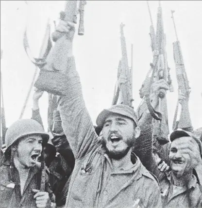  ??  ?? OUR MAN IN HAVANA: Fidel Castro with his guerrillas in 1957, and addressing the UN in 1979 (top right), when an assassinat­ion plot hatched by Antonio Veciana (opposite) was foiled by the FBI. Veciana had earlier testified that he had seen his CIA...