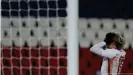  ??  ?? Emil Forsberg reacts after RB Leipzig miss another good chance against PSG.