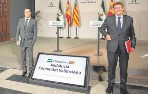  ?? // VANESSA GÓMEZ ?? El presidente de la Junta con el de la Generalita­t Valenciana en una imagen de archivo