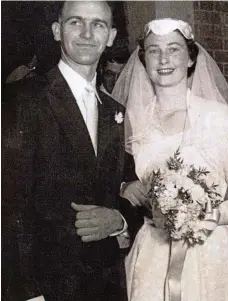  ??  ?? WEDDING BELLS: Toowoomba couple Ron and Floris Wilson married on June 15, 1957, at the Neil St Methodist Church in Toowoomba.