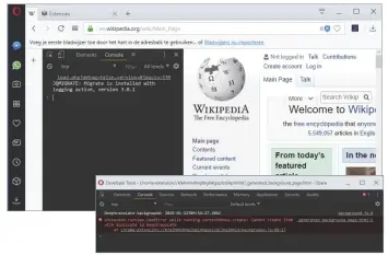  ??  ?? Achtergron­dscripts van een extensie vereisen een eigen debugger-venster.