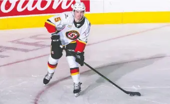  ?? STOCKTON HEAT ?? The Stockton Heat, Calgary's AHL team, haven't won a game this season without shutdown blueliner Colton Poolman in the lineup. The University of North Dakota product has missed games with two injuries.