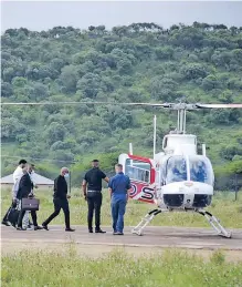  ?? MOFOKENG African News Agency (ANA) | MOTSHWARI ?? EFF leader Julius Malema leaves Nkandla homestead by helicopter after his tea meeting with former president Jacob Zuma, which they scheduled via social media.