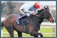  ??  ?? Glencassle­y and Aidan Coleman win at Wetherby in March — the last race run before the lockdown