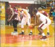  ?? Peter Wallace / For Hearst Connecticu­t Media ?? Torrington’s boys basketball team won a nail-biter against Naugatuck Thursday night.