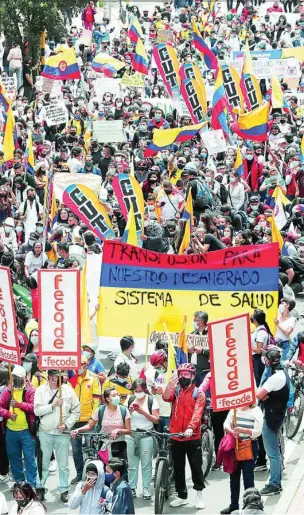  ?? EFE ?? Octavo día de protestas contra el Gobierno colombiano