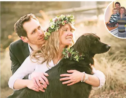  ?? FOTO: ALEXANDRA EVANG ?? Das Hochzeitsf­oto mit Hund Bella vom 29. Februar 2016