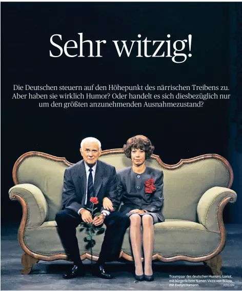  ?? FOTO: DPA ?? Traumpaar des deutschen Humors: Loriot, mit bürgerlich­em Namen Vicco von Bülow, mit Evelyn Hamann.