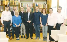  ??  ?? PRESIDENT REUVEN RIVLIN with the Kan council and management.