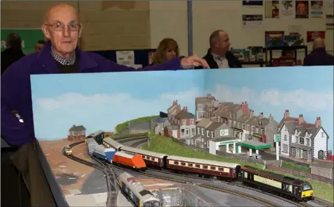  ??  ?? David Heath with his exhibit at the Wexford Model Railway Club annual Easter exhibition in St Joseph’s Centre.