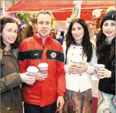  ??  ?? Michelle Tynan, Anthony Tynan, Siobhain Gillespie and Lorraine Jones at the Strandhill Peoples Christmas Market. Picture: Carl Brennan.