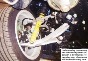  ?? ?? Understand­ing the anatomy and functional­ity of car suspension is essential for recognisin­g signs of wear and efficientl­y addressing them