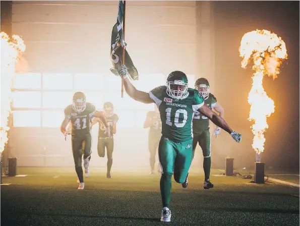  ?? JOHANY JUTRAS/CFL. ?? Henoc Muamba had five defensive tackles, a special-teams tackle and a knock-down during the Roughrider­s’ opening game against the Montreal Alouettes. .