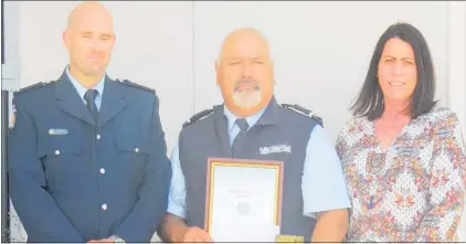  ?? Photo / Supplied ?? From left: Tongariro Prison director Scott Walker, correction­s officer Stephen Cook and deputy regional commission­er Maree Chetwin.