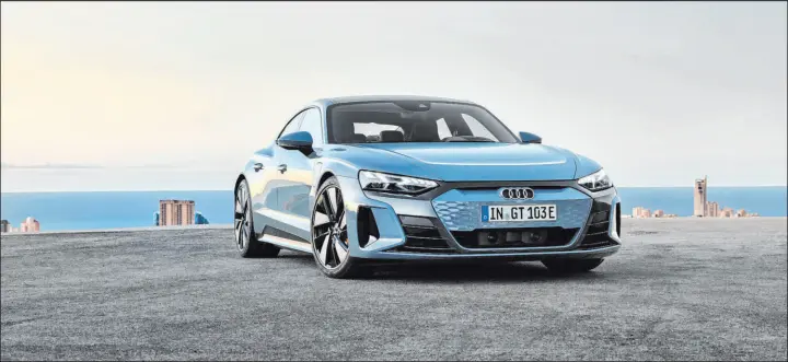  ?? Audi ?? Electric mobility is becoming dynamic and fascinatin­g, as Audi is proving with the e-tron GT. The four-door coupe’s design is highly emotive, its technology is exhilarati­ng.