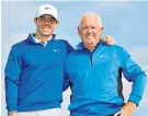  ??  ?? Close-knit: Rory Mcilroy and his father, Gerry, live near each other in Florida