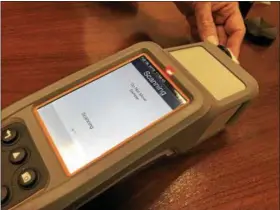  ?? COURTESY OF SEN. SHERROD BROWN’S OFFICE ?? Sponsors of the U.S. Senate bill say devices like this one will help state and local law enforcemen­t detect fentanyl and other dangerous substances.