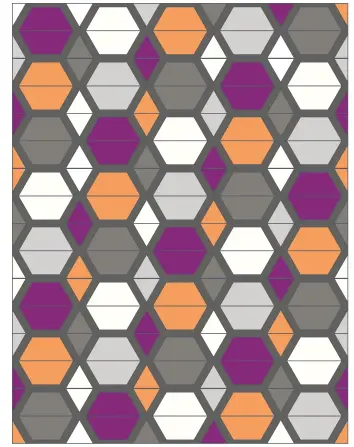  ??  ?? Layout diagram: Honeycomb Hexies quilt