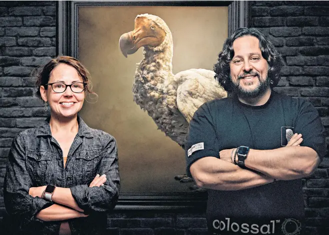  ?? ?? Paleogenet­icist Beth Shapiro and Ben Lamm, the co-founder and CEO of Colossa, who hopes to revive animals such as the dodo
