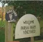  ??  ?? Above: Parva Farm’s vines date back mostly to first plantings in 1979