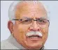  ??  ?? Haryana CM ML Khattar