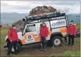 ??  ?? Oban Mountain Rescue supplied a Landrover and driver to transport a doctor and a medical student to Kerrera.